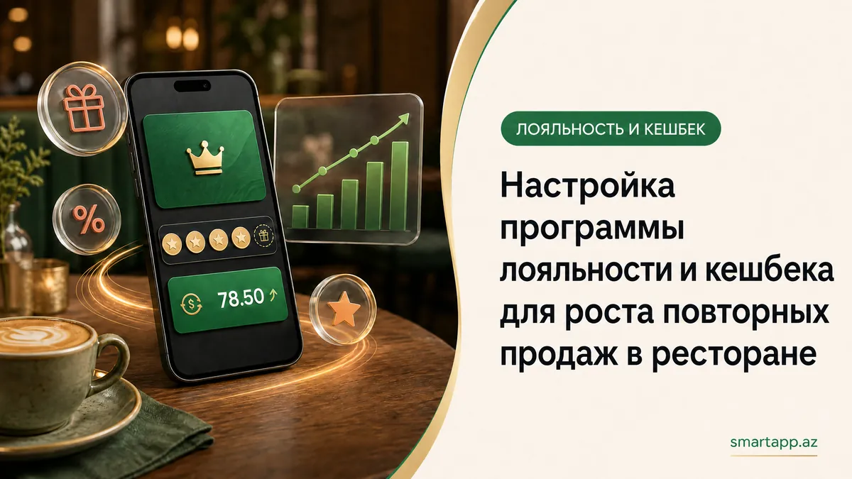 Установка программы лояльности и кешбэка, повышающей повторные продажи в ресторане