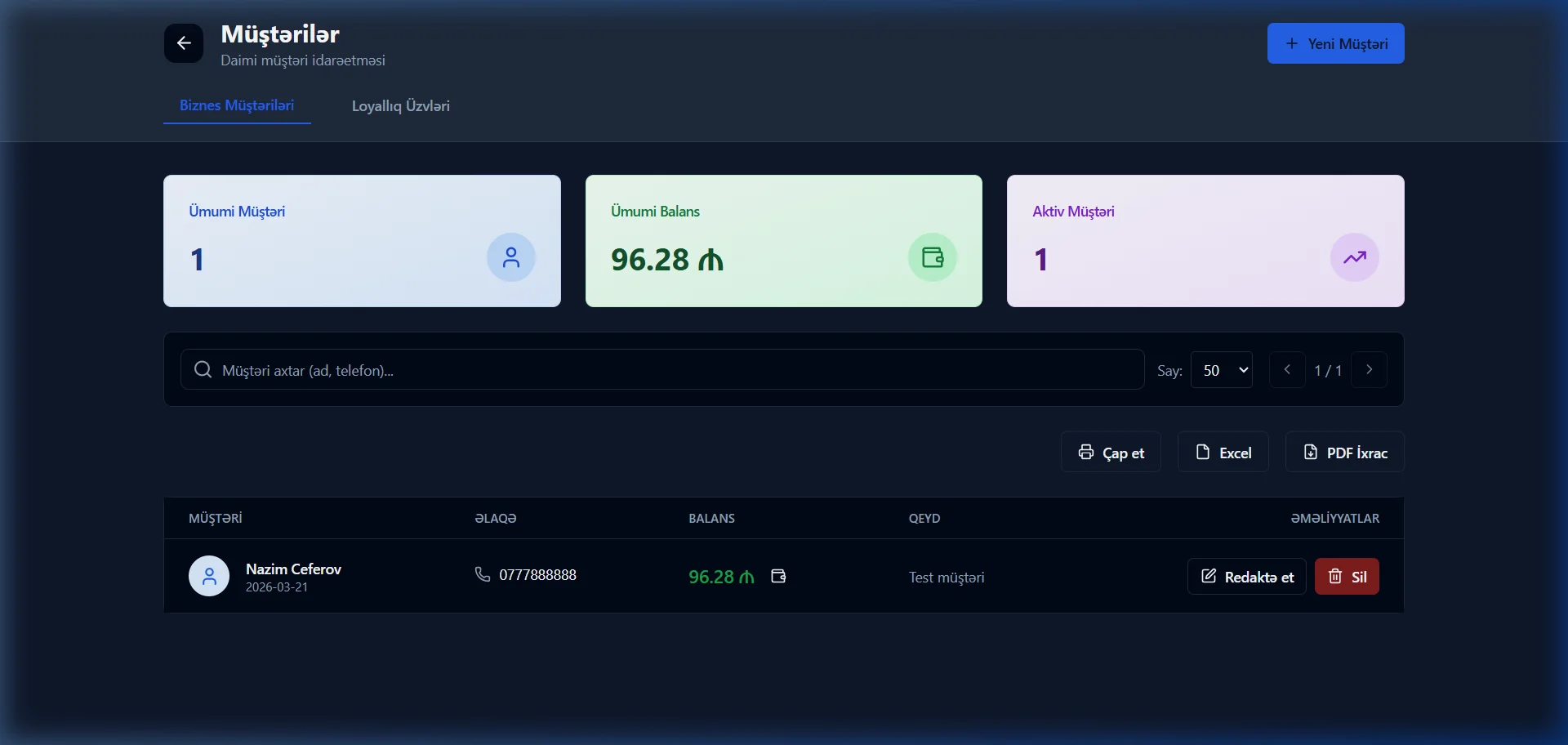 SmartApp.az müştəri CRM bazası qaranlıq rejim