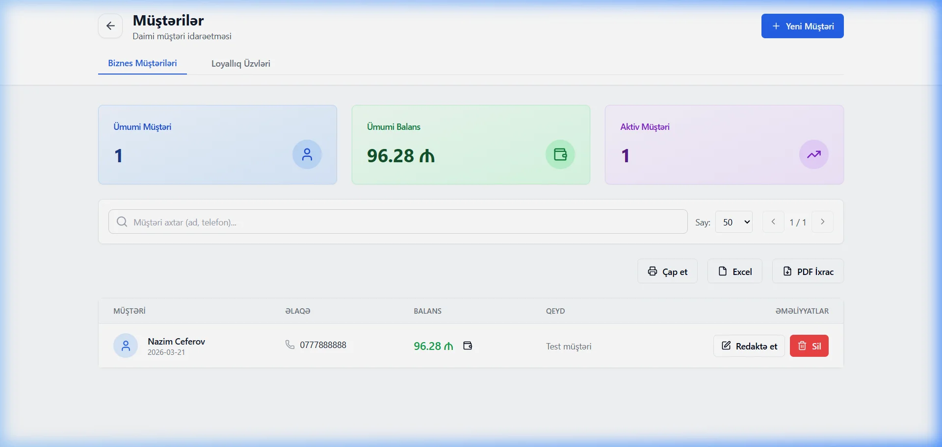 SmartApp.az müştəri CRM bazası işıqlı rejim