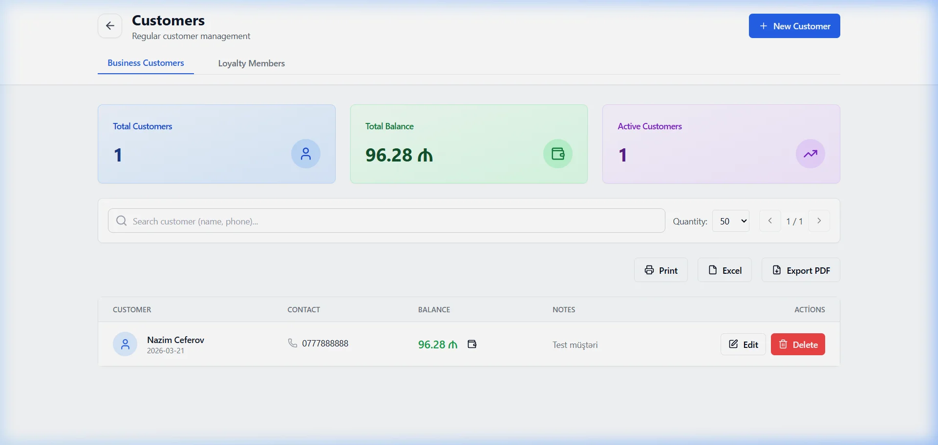 SmartApp.az customer database light mode
