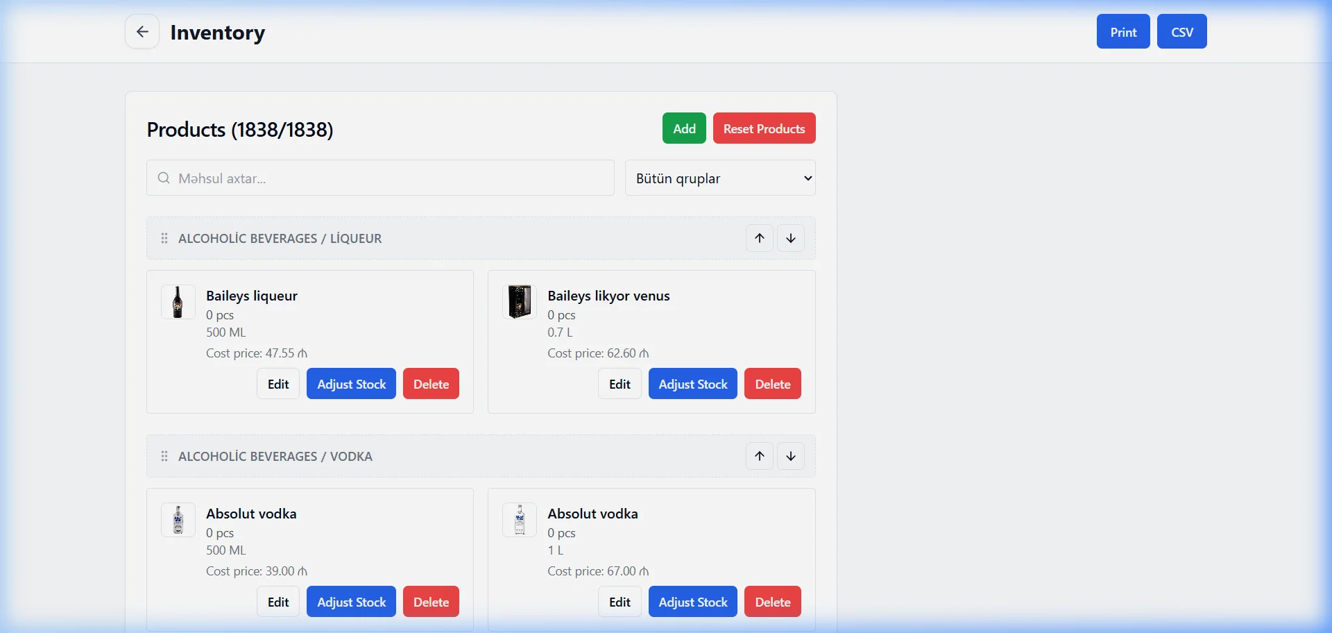 SmartApp.az inventory management light mode