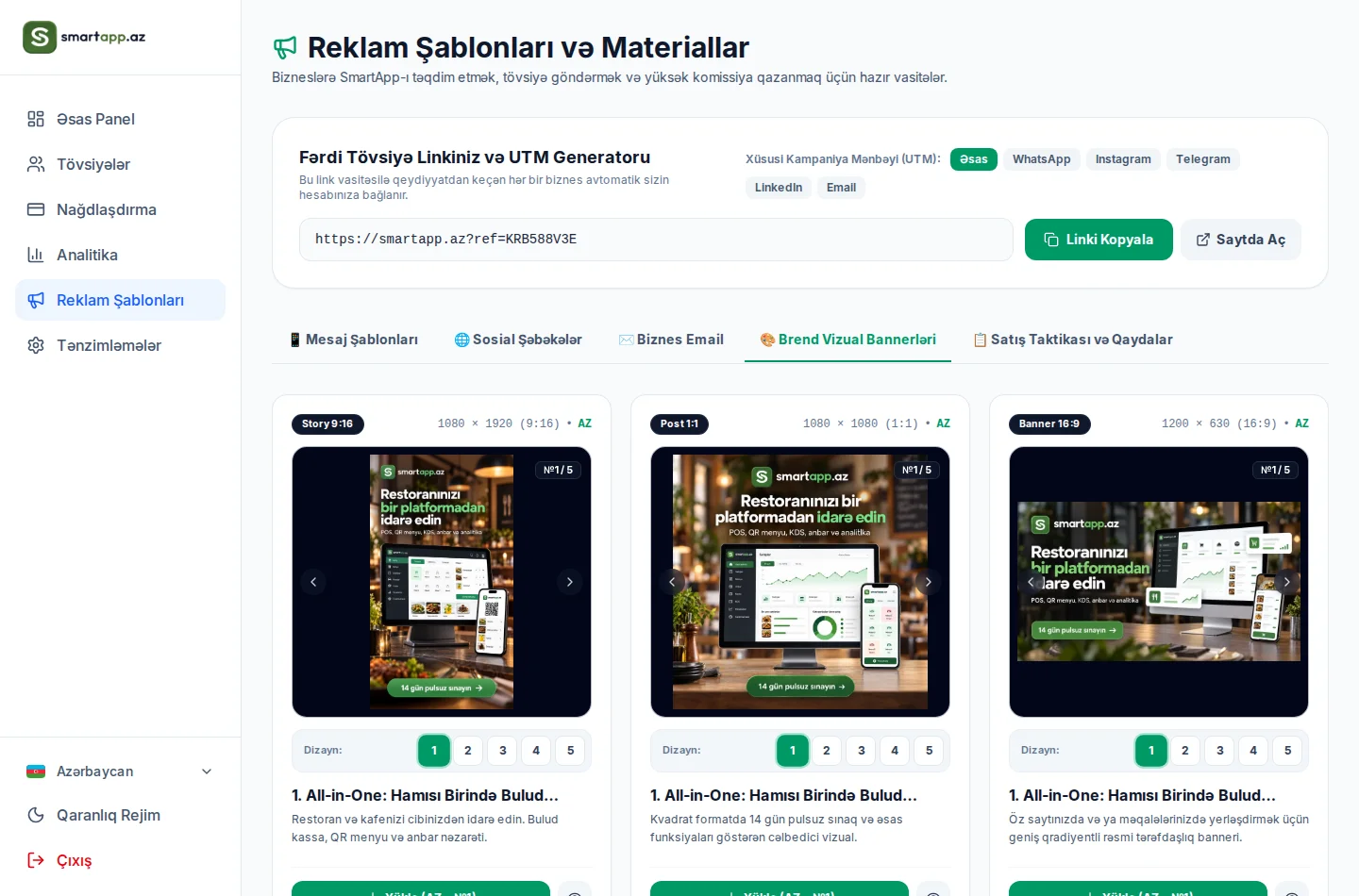 SmartApp Reklam Şablonları və Brend Vizual Bannerləri